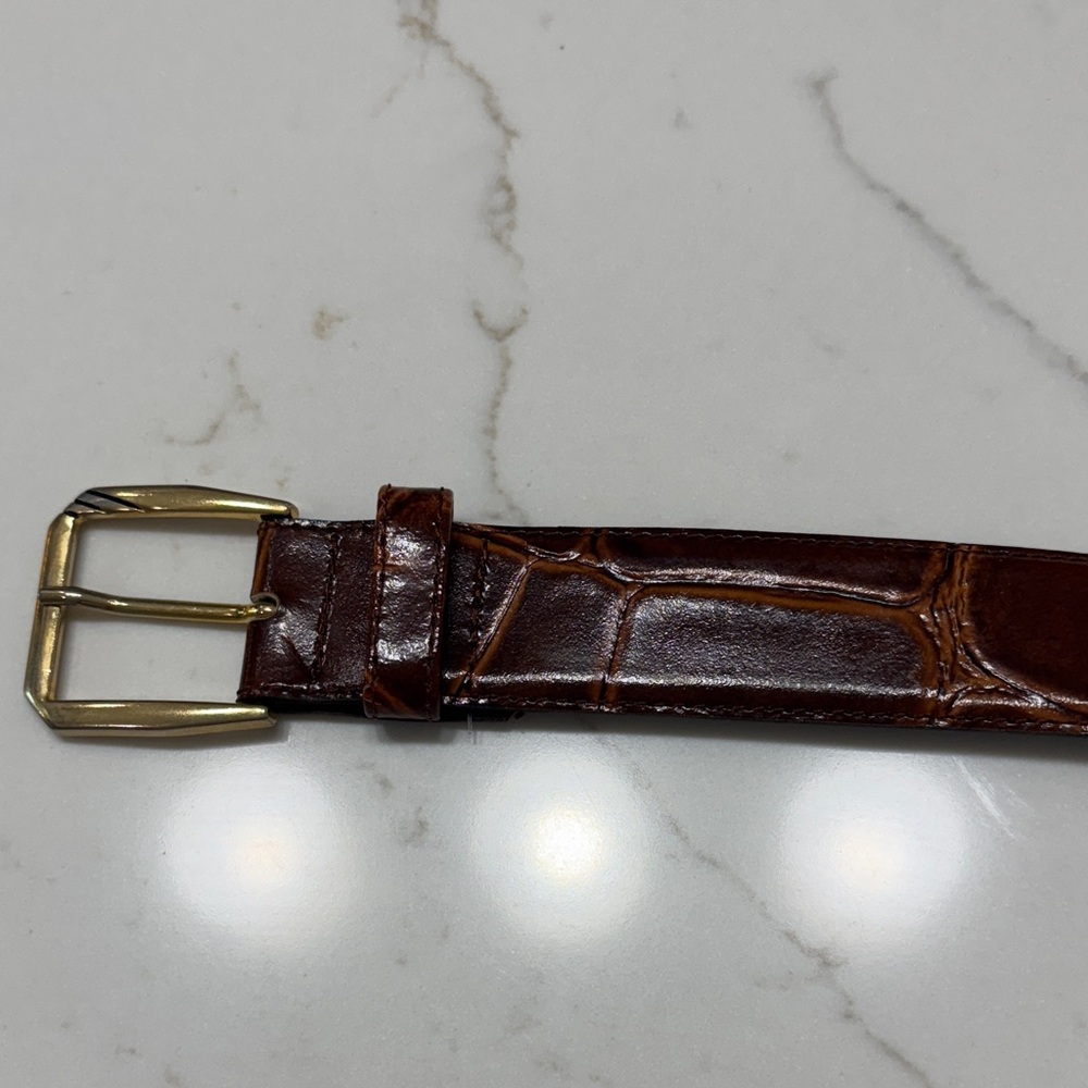 Men's Crocodile Embossed Leather Belt